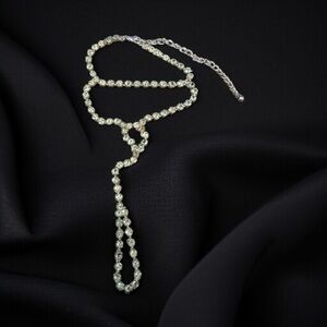 Light green rhinestone tennis hand chain bracelet